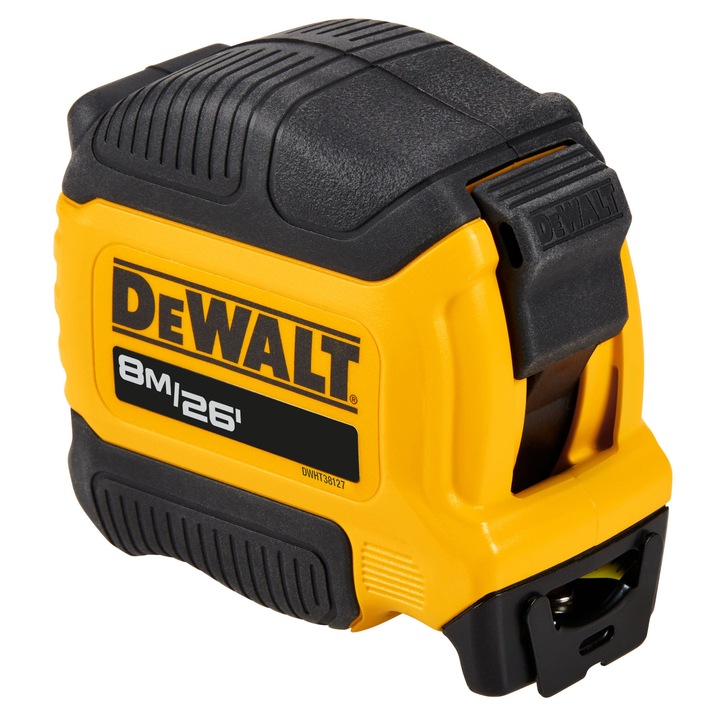 Ruleta DeWalt 3,9m, ABS, rezistenta la uzura, cu blocare din cauciuc