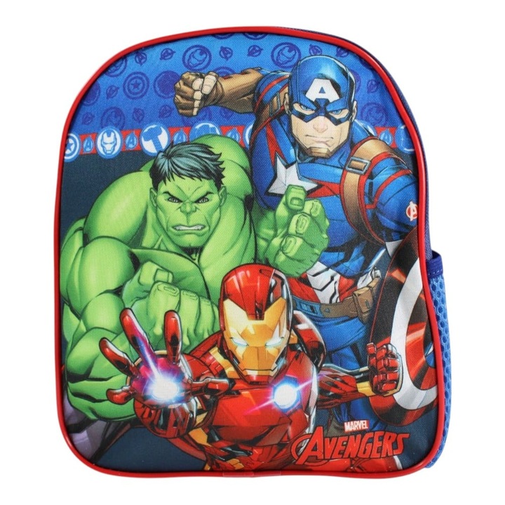 Gyerek hátizsák, 26x22x10 cm, megerősített és állítható pántokkal, többszínű, Avengers