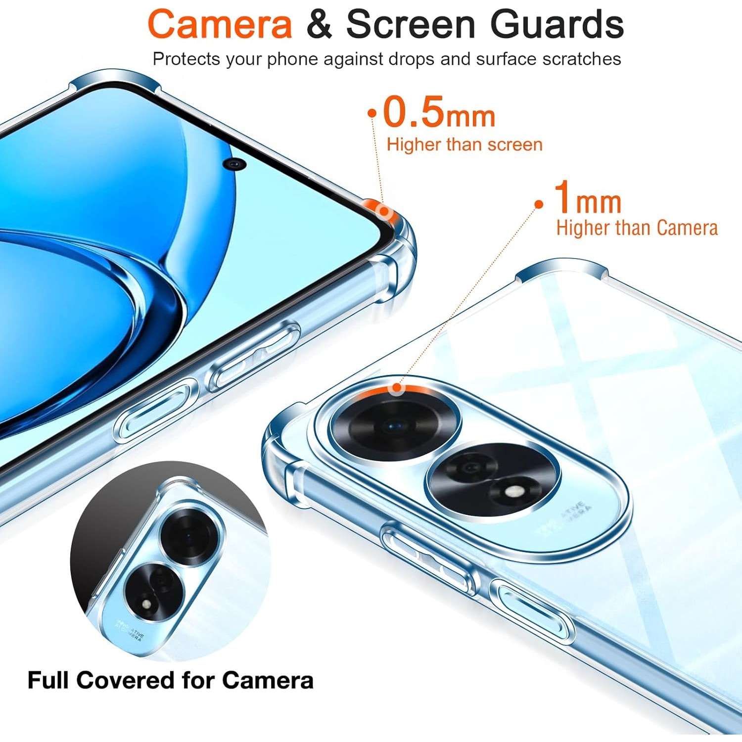 Husa Anti soc, transparenta compatibila cu OPPO A60 4G/LTE