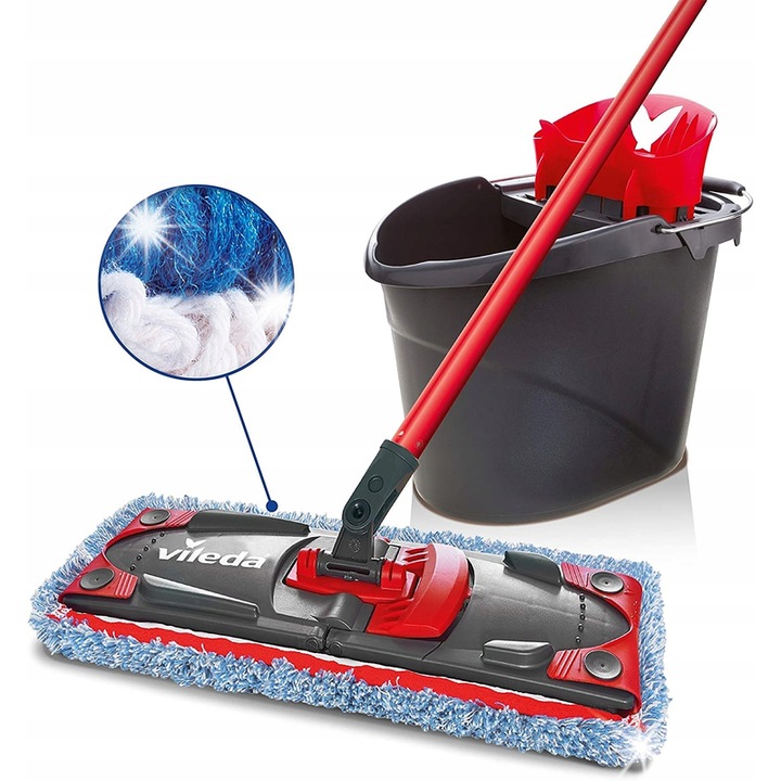 Vileda Ultramax mikroszálas felmosó szett 35 cm-es átmérővel, Wiadro betéttel, minden padlótípusra