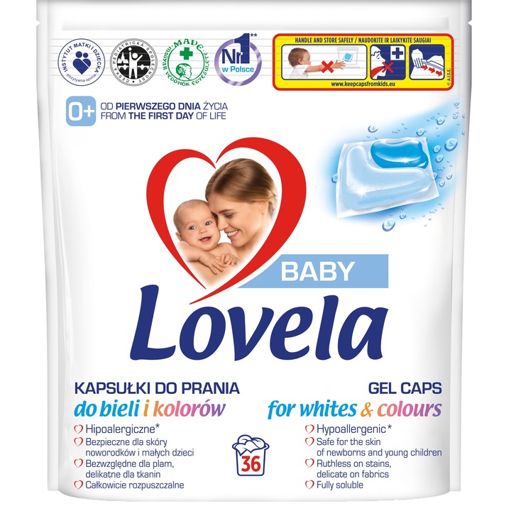 Lovela Baby Color and White hipoallergén mosókapszula 2x36 db