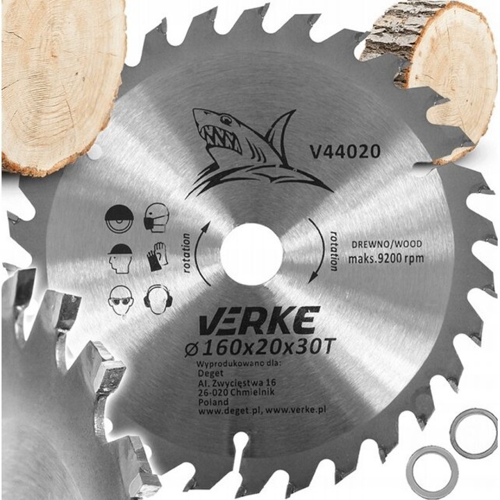 Disc vidia pentru circular, 160 x 20 x 30T, pentru taierea lemnului, Verke