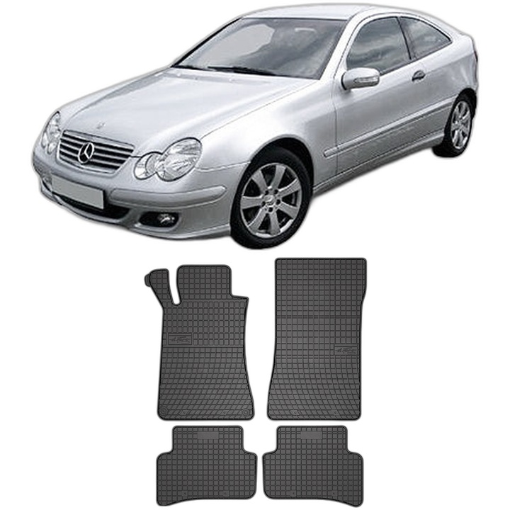 Set Covorase Auto Mercedes C-Class W203, din 2000 - 2008, Caroserie Coupe, compatibile cu autoturismul Mercedes C-Class W203