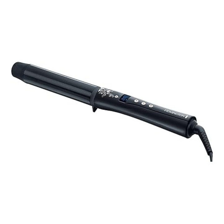 Ondulator Remington pentru bucle mari (32 mm) Pearl Digital (invelis ceramic cu perle autentice) Display LCD 130-210 °C, include manusa de protectie termica, valuri delicate, potrivit pentru par fin pana la puternic, negru CI9533