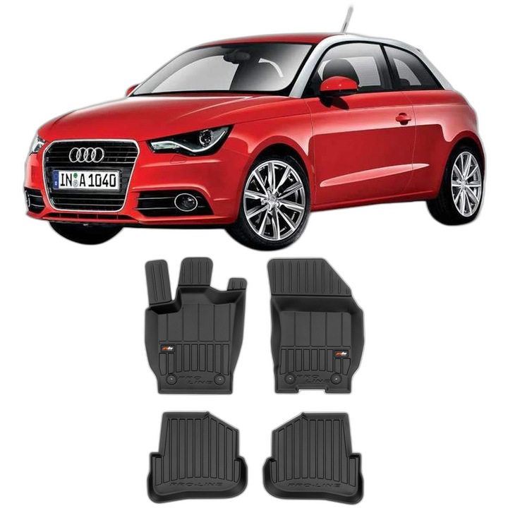 Set Covorase Auto Tip Tavita Audi A1 8X, din 09.2010 - 05.2018, Caroserie Hatchback, compatibile cu autoturismul Audi A1 8X