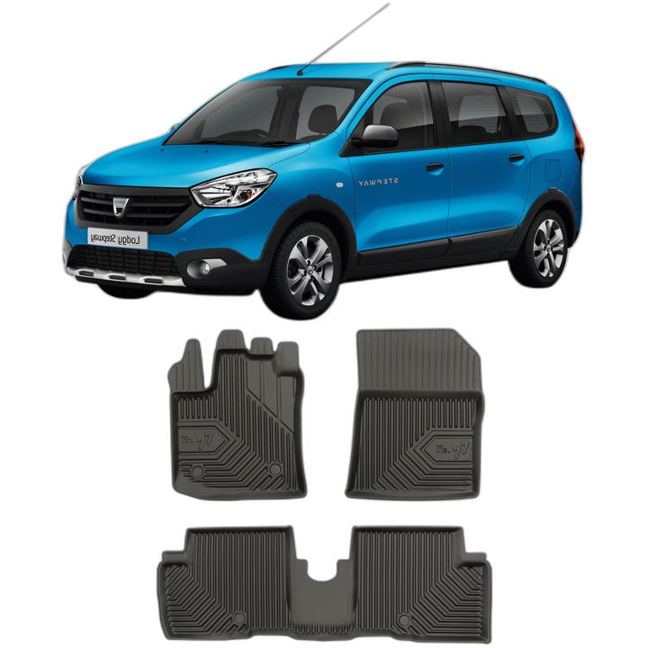 Set Covorase Auto Tip Tavita Dacia Lodgy, din 07.2012 - 10.2022, Caroserie Combi, compatibile cu autoturismul Dacia Lodgy