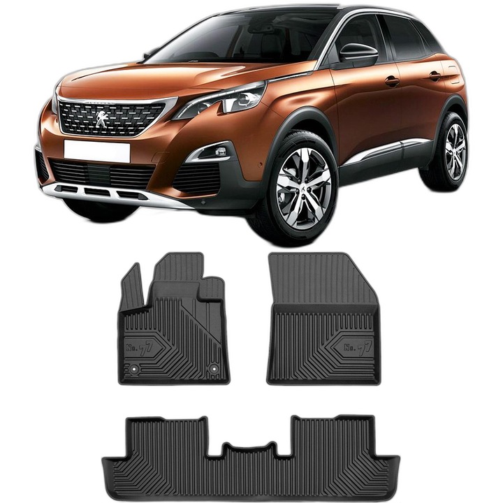 Set Covorase Auto Tip Tavita Peugeot 3008 Ii, din 11.2016 - 11.2023, Caroserie Suv, compatibile cu autoturismul Peugeot 3008 Ii