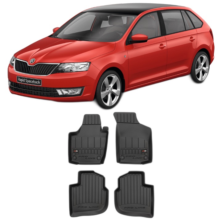 Set Covorase Auto Tip Tavita Skoda Rapid, din 10.2012 - 03.2019, Caroserie Combi, compatibile cu autoturismul Skoda Rapid