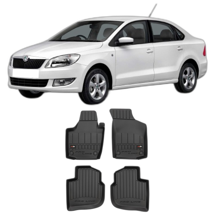 Set Covorase Auto Tip Tavita Skoda Rapid, din 10.2012 - 03.2019, Caroserie Sed, compatibile cu autoturismul Skoda Rapid