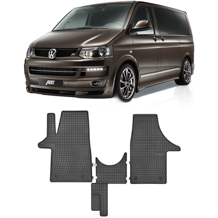 Set Covorase Auto Volkswagen T5 Transporter, din 2003 - 05.2015, Caroserie V, compatibile cu autoturismul Volkswagen T5 Transporter