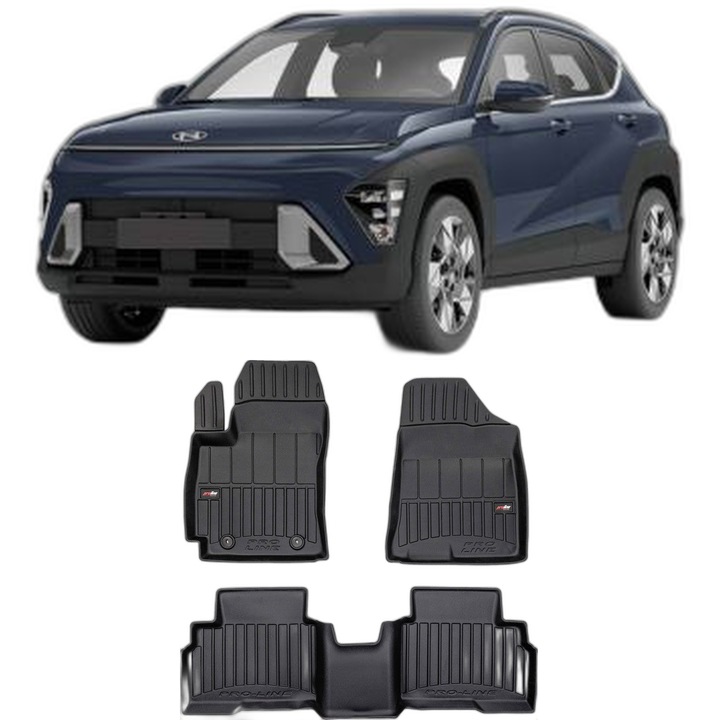 Set Covorase Auto Tip Tavita Hyundai Kona Ii, din 04.2023 - Prezent, Caroserie Suv, compatibile cu autoturismul Hyundai Kona Ii