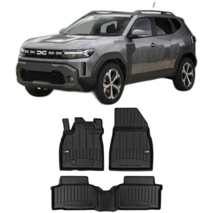 Set Covorase Auto Tip Tavita Dacia Duster Iii Hybrid din 06.2024 - Prezent, Caroserie Suv, Nu Corespunde Pentru 4X4 Si Mhev, compatibile cu autoturismul Dacia Duster Iii Hybrid