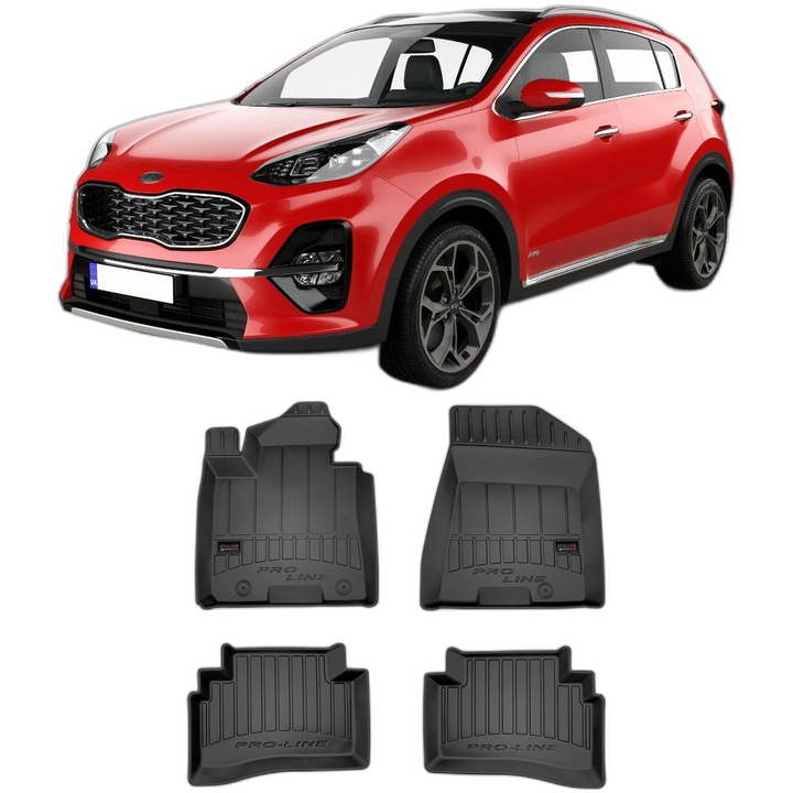 Set 4 Covorase Auto Proline, Compatibile cu Kia Sportage IV 2016-2021, Negru