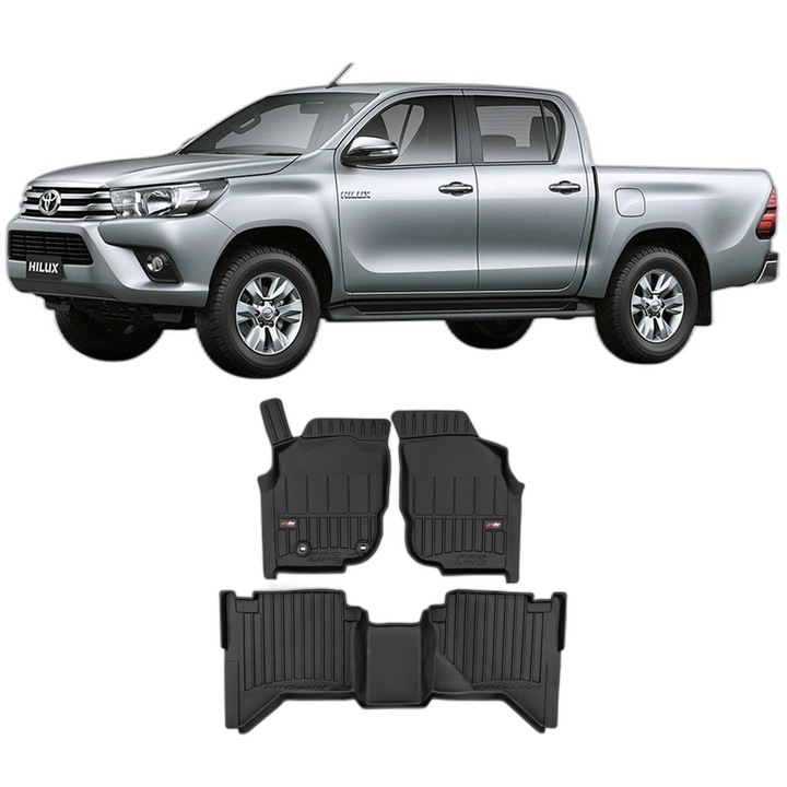 Set Covorase Auto Tip Tavita Toyota Hilux din 2006 - 08.2016, Caroserie Pick-Up, compatibile cu autoturismul Toyota Hilux
