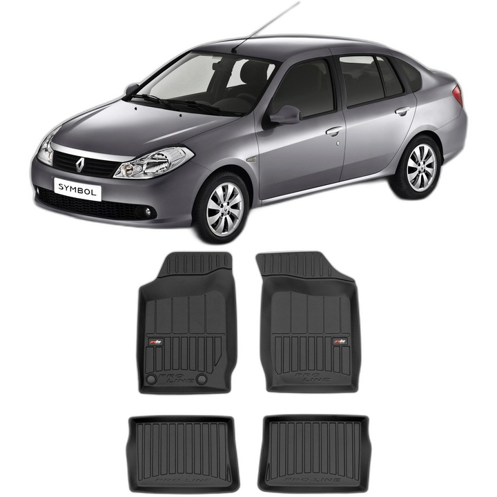 Set Covorase Auto Tip Tavita Renault Symbol Ii, din 2008 - 2012, Caroserie Sed, compatibile cu autoturismul Renault Symbol Ii