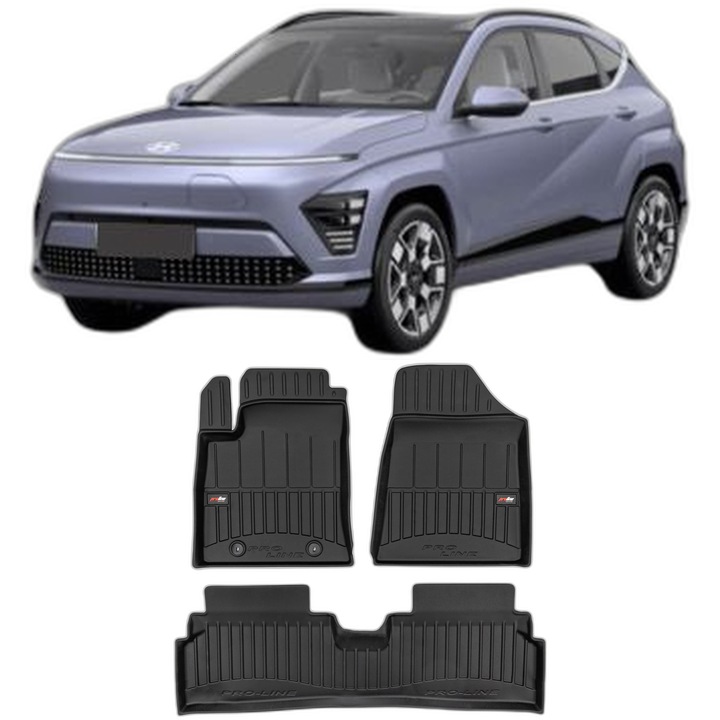 Set Covorase Auto Tip Tavita Hyundai Kona Ii Electric din 04.2023 - Prezent, Caroserie Suv, compatibile cu autoturismul Hyundai Kona Ii Electric