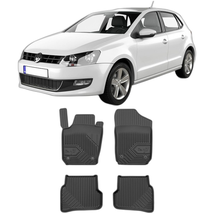 Set Covorase Auto Tip Tavita Volkswagen Polo V, din 05.2009 - 09.2017, Caroserie Hatchback, compatibile cu autoturismul Volkswagen Polo V
