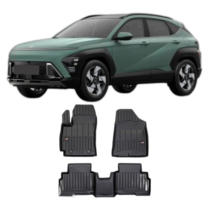 Set Covorase Auto Tip Tavita Hyundai Kona Ii Hybrid, din 04.2023 - Prezent, Caroserie Suv, compatibile cu autoturismul Hyundai Kona Ii Hybrid