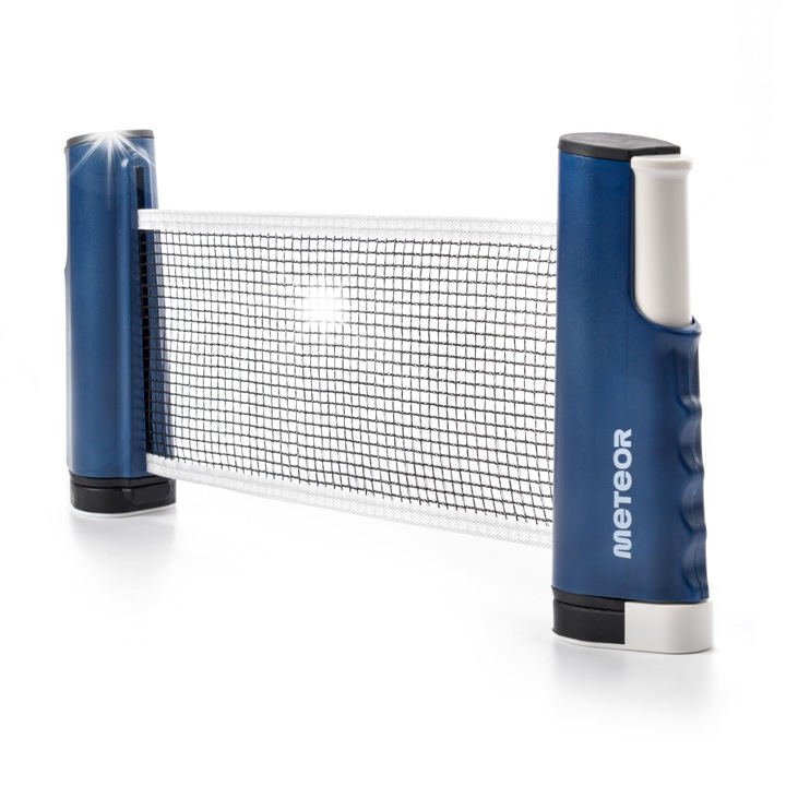 Meteor Rollnet asztalitenisz háló, 14,5x190cm, kék, gyorsan összeszerelhető, kompakt