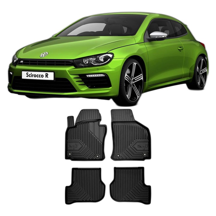 Set Covorase Auto Tip Tavita Volkswagen Scirocco Iii, din 06.2008 - 2017, Caroserie Coupe, compatibile cu autoturismul Volkswagen Scirocco Iii