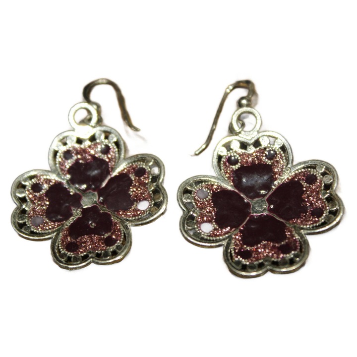 Cercei din argint 925, Songea, emaliati, 33x29mm, 6.85g