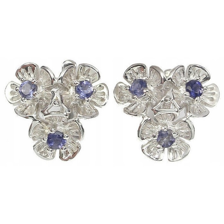 Cercei argint 925 cu ioliti naturali, 17x16mm, Songea