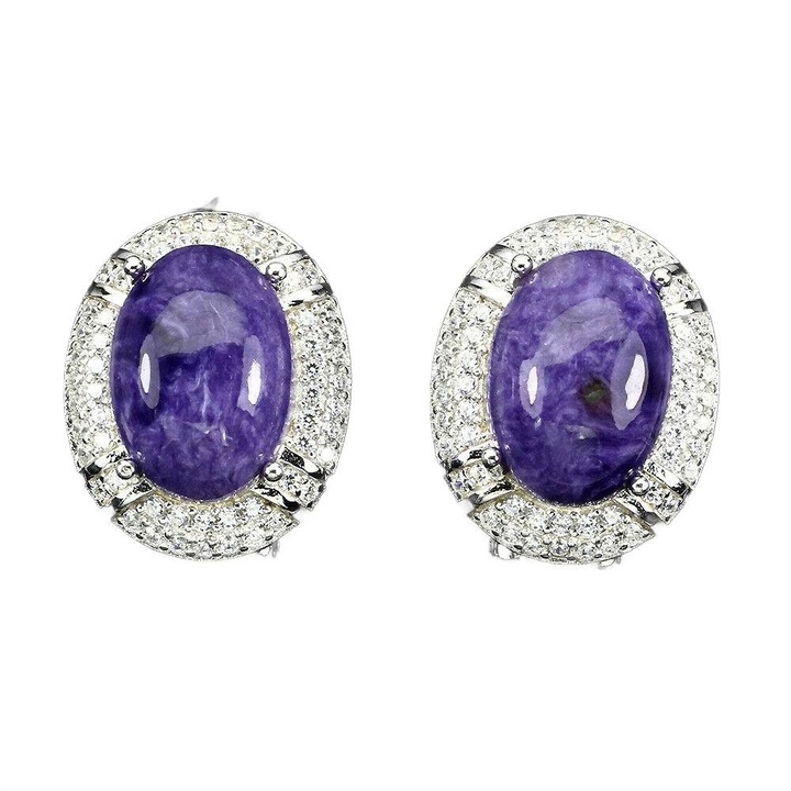 Cercei Songea argint 925 cu zirconii, 20x16mm, 8.92g