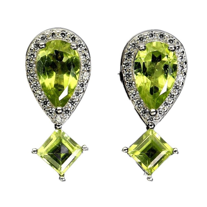 Cercei din argint 925 Songea, cu zirconii, 18x8mm