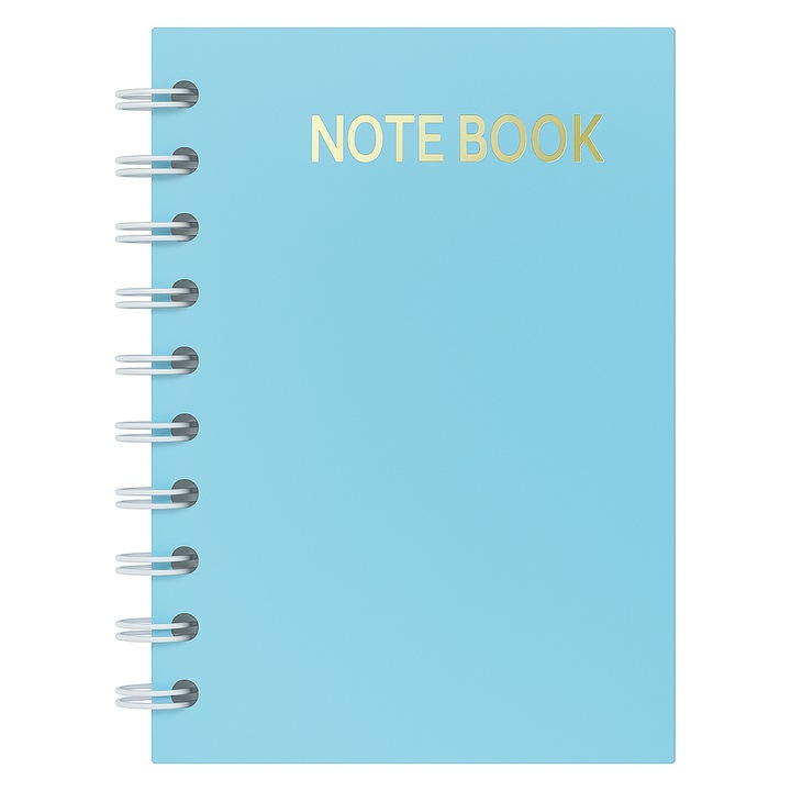 Caiet A6, 80 file, spirala metalica, coperta cartonata, albastru