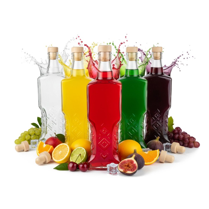 Set 50 sticle UKRAINKA 500ml, 7,5x25,5cm, Bimberek, pentru vin si bauturi alcoolice