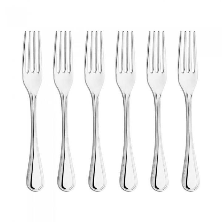 Set 6 furculite principale INOXRIV YORK, inox 18/0, L20cm, grosime 2mm, finisaj lucios