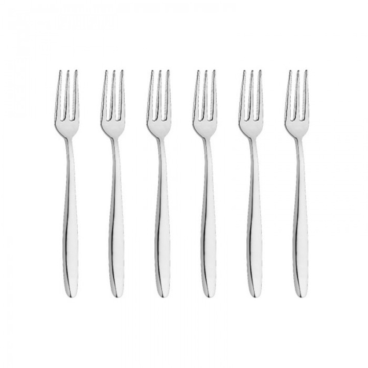 Set 6 furculite pentru prajituri INOXRIV ANNIE, otel inoxidabil 18/10, L15cm, grosime 3mm, finisaj lucios