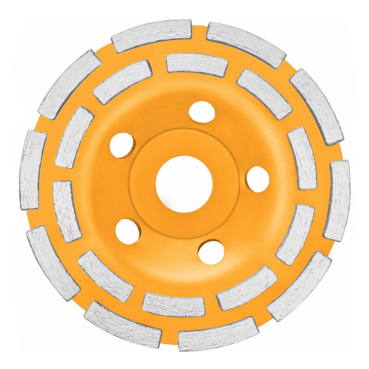 Disc diamantat 125 mm cu 2 randuri segmente pentru slefuit suprafete beton mozaic marmura