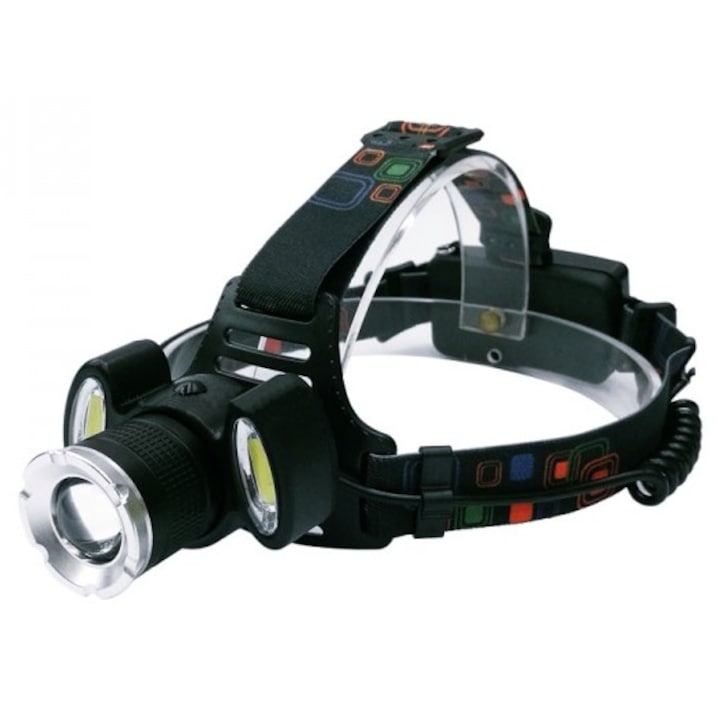 Lanterna Frontala LED+2COB 5W Zoom Acumulatori BLC 865T6