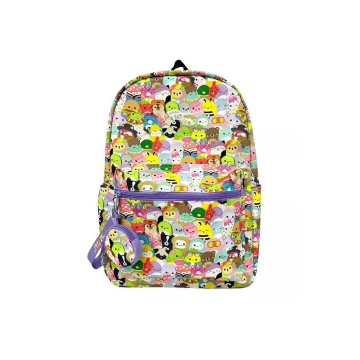 GIM Squishmallows iskolatáska, 1 rekesszel, 1 zsebbel, többszínű, méretek 30x45cm
