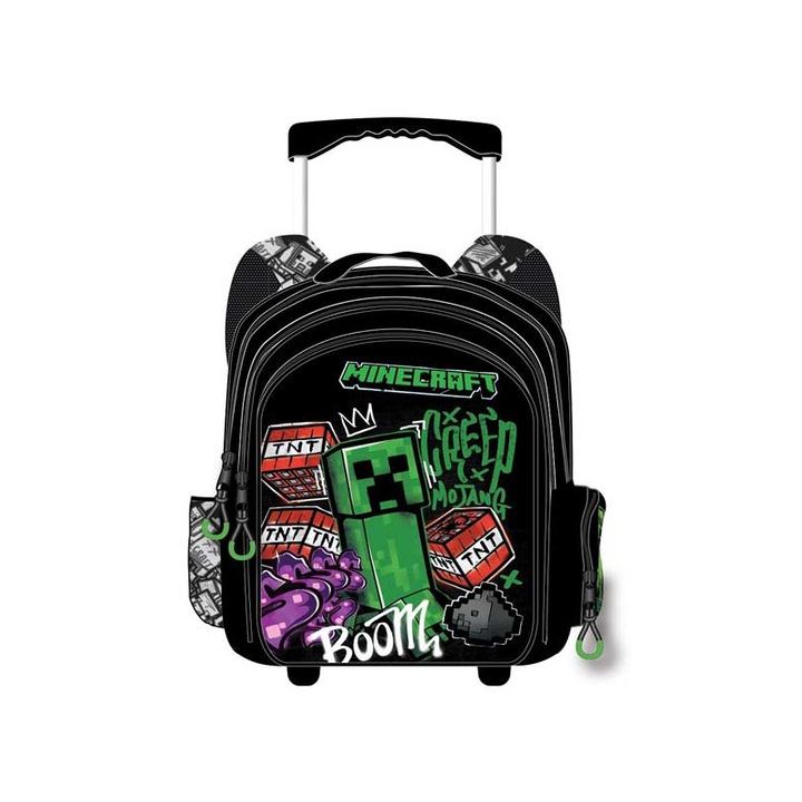 Ghiozdan, GIM Minecraft Metro Art, 2 pozitii, 46x35x20cm, 27l, multicolor