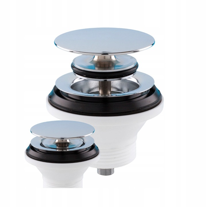 Dop pentru chiuveta si bideu, Lira, argintiu/negru