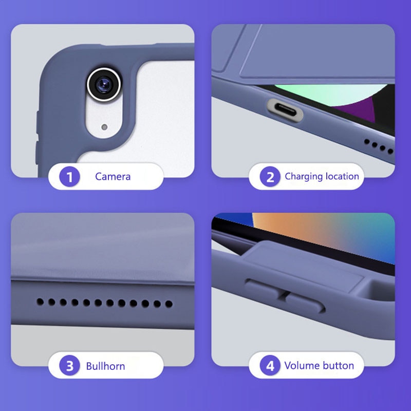 Husa protectie tableta Zeguer, pentru iPad Air 11" 2024/2025, suport pentru pix, roz