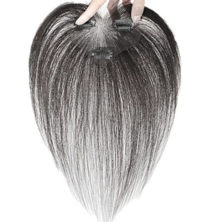 Breton invizibil din par natural 25cm, subtire, culoare naturala, 3 clipsuri