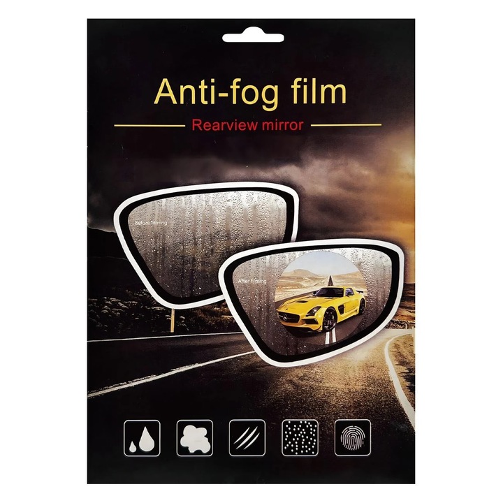 Autocolante anti-aburire pentru oglinzi auto, 2 buc.