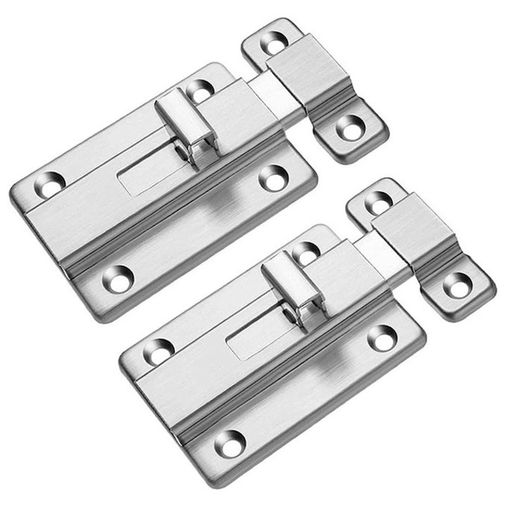 Yala glisantă din inox 2 bucăți, cu șuruburi, deschidere pe partea stângă, pentru uși și feronerie