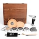 Set kit de afumator de cocktail/whisky cu torta,9 piese, 8 pietre de whisky de granit, kit de afumator de whisky cu 4 arome, Accesorii Premium - Kit Cadou Barbati
