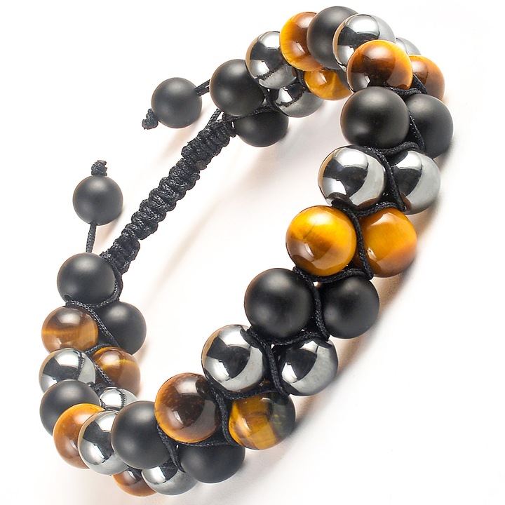 Bratara din pietre semipretioase, ILILAC, 8mm, marime ajustabila, handmade, pentru femei