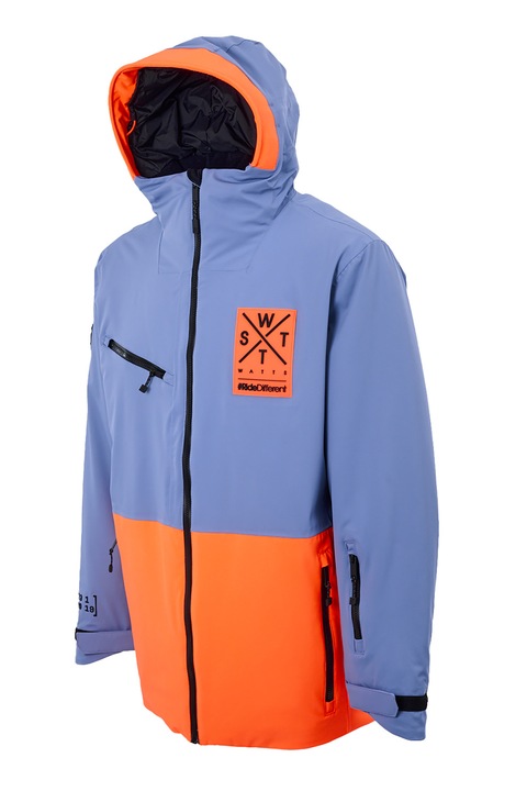 Watts, Jacheta cu gluga pentru snowboard Temper, Portocaliu mandarina/Albastru deschis