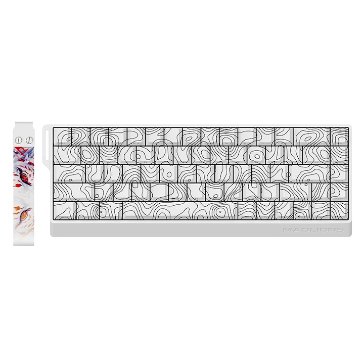 Клавиатура Madlions професионална геймърска механична клавиатура Professional Gaming Mechanical Keyboard FIRE 68 ULTRA - 8K, Gateron Magnetic Jade Switches - White Counto FIRE-68-ULTRA-CNT-WH