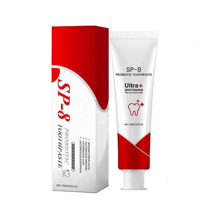 Паста за зъби SP-8, професионална, за оптично избелване и заздравяване на емайла, естествена свежест с дълготраен аромат на мента, нежна ежедневна грижа за чувствителни зъби
