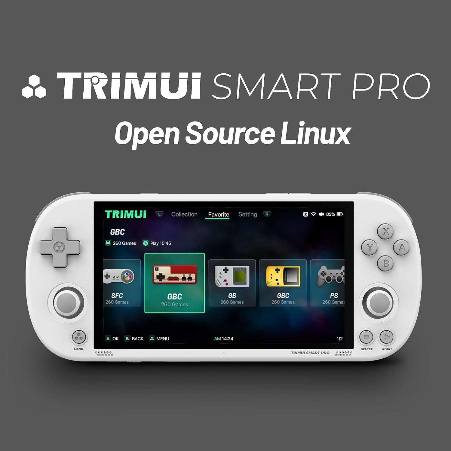 Consola retro portabila TRIMUI Smart Pro cu jocuri TOIITKQ, sistem