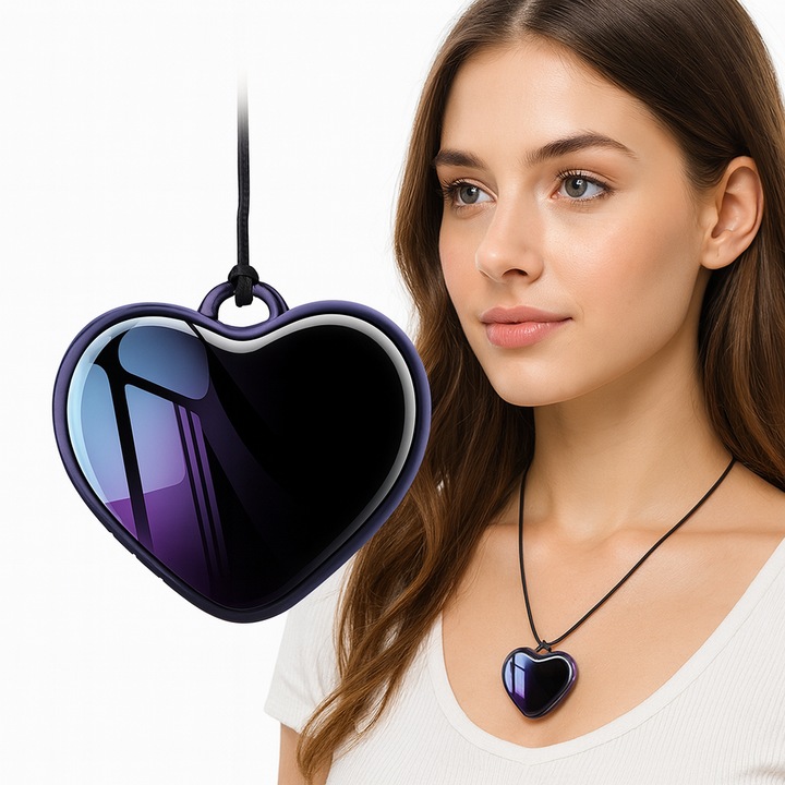 CLC SmartGear Q66 16GB професионален шпионски рекордер – елегантен дизайн с медальон във формата на сърце, 192 часа запис, гласово активиране, ясен DSP звук, акумулаторна батерия – идеален за студенти, интервюта, срещи, журналисти, разследвания – черен