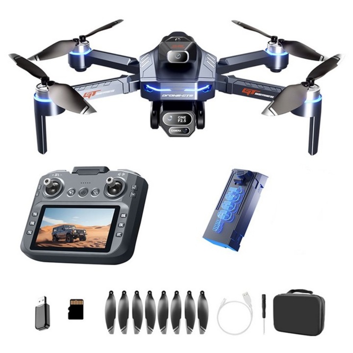 Drona Captureflight GT8 SkyTechs® aeronave GPS profesionala WIFI motoare fara perii brushless ecran 4, 3 inch fotografie aeriana 8K HD profesionala 360° camere duale 5G WIFI