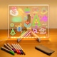 Tabla cu LED pentru Mesaje Colorate – Panou Acrilic Iluminat pentru Scris si Desen, Tabla de Sters la Uscat cu Lumina, Placa LED de Scris si Desen 20 × 20 cm